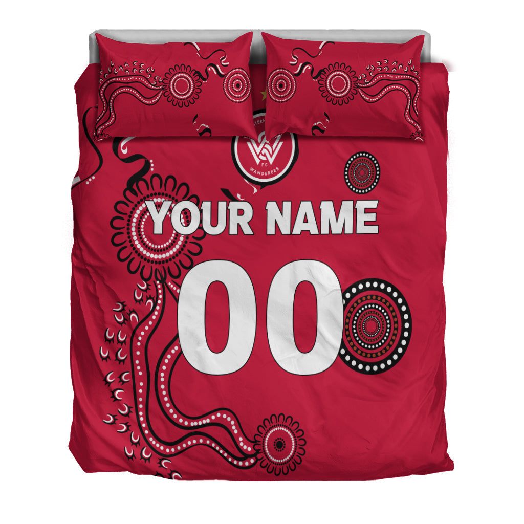 custom-personalisedwestern-sydney-wanderers-bedding-set-indigenous-dot-painting-art