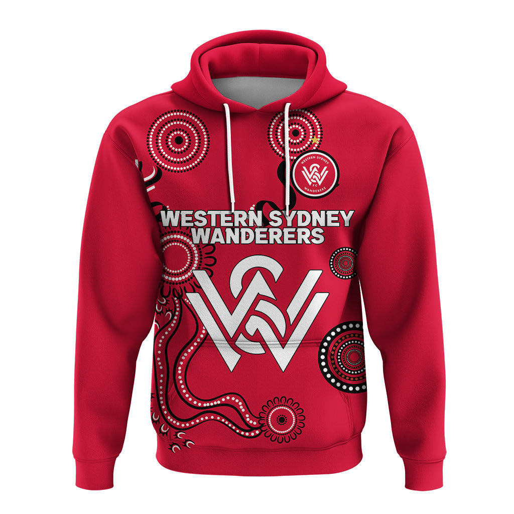 custom-personalised-western-sydney-wanderers-hoodie-indigenous-dot-painting-art