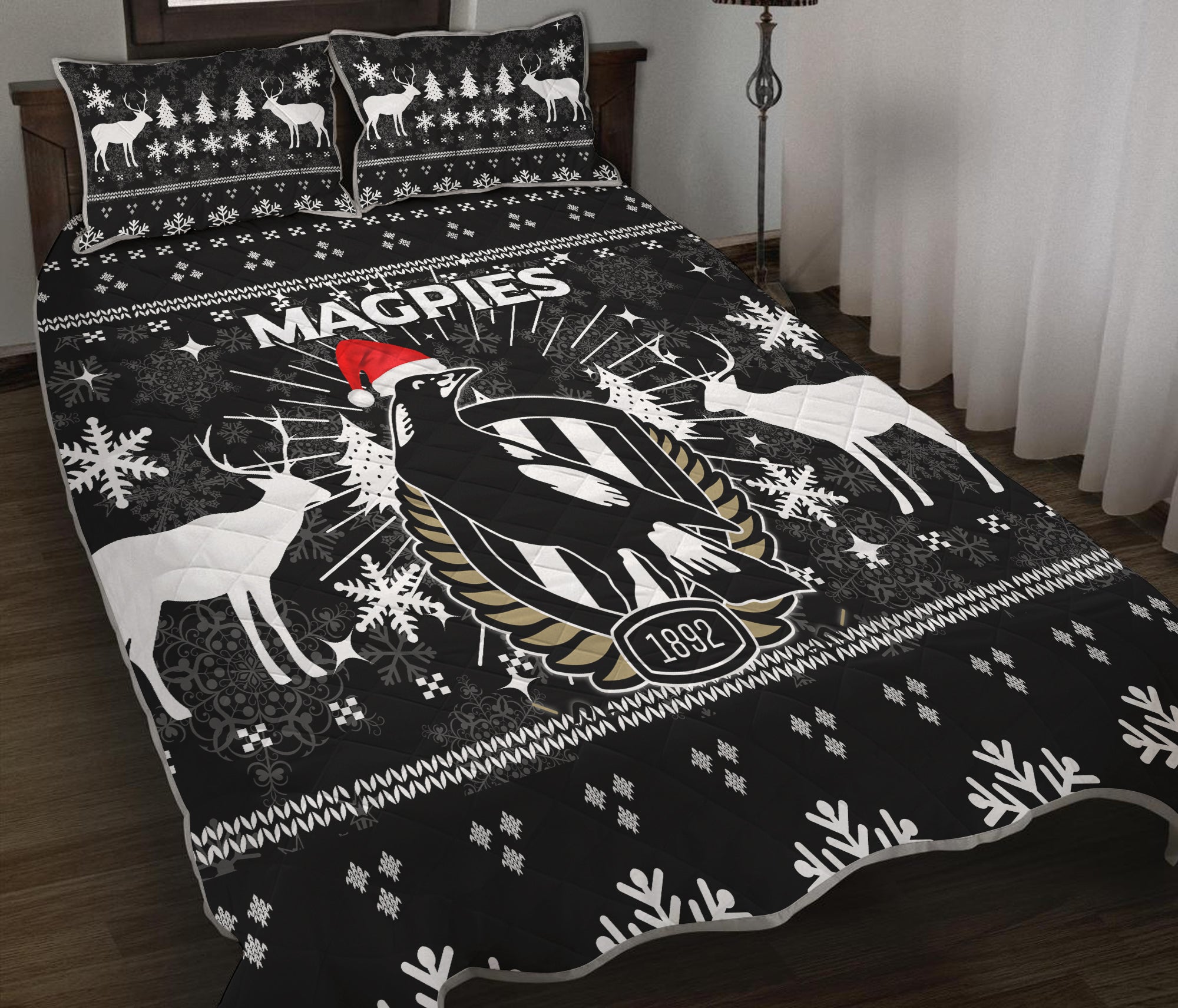 collingwood-magpies-quilt-bed-set-christmas-ugly-style