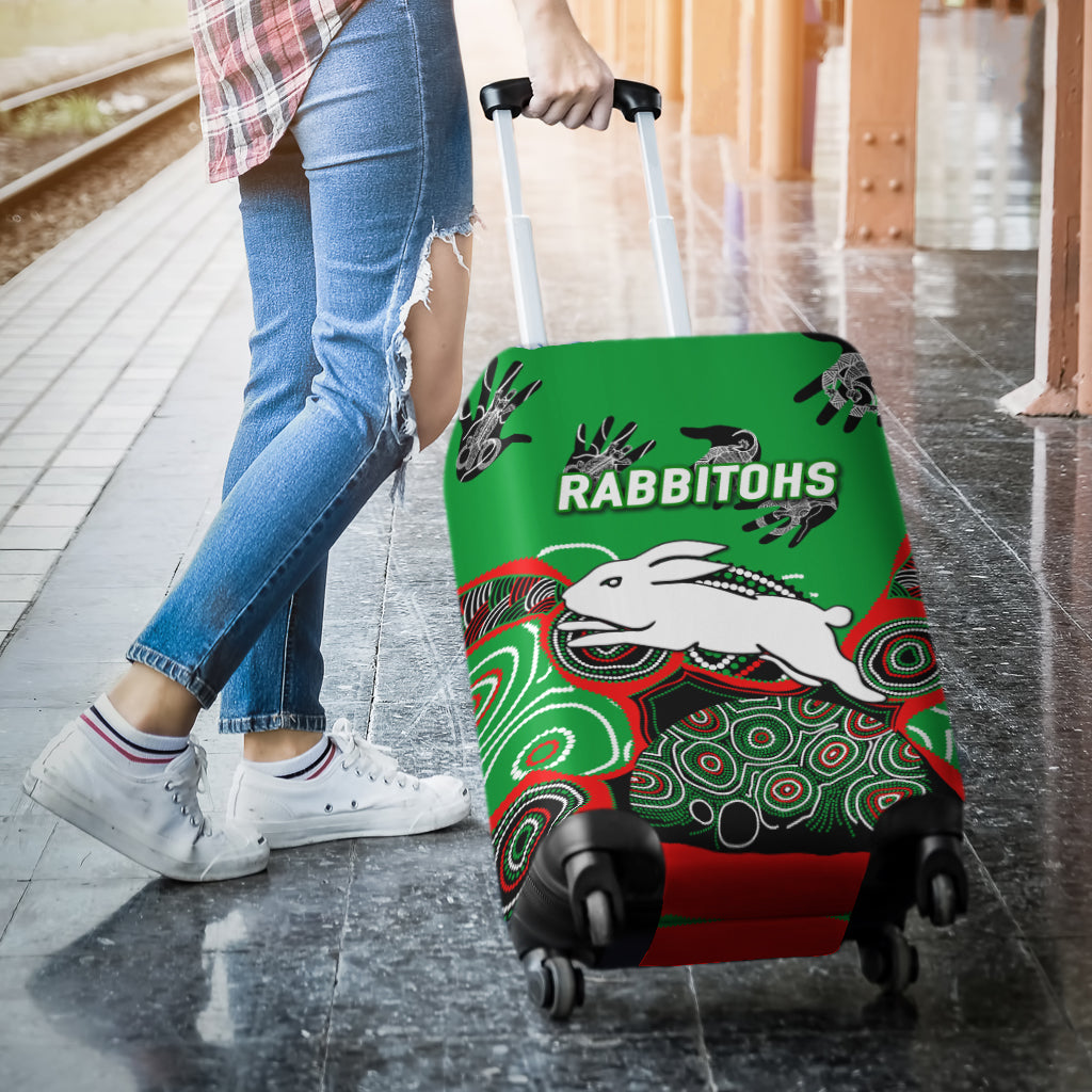 Rabbitohs Rugby Aboriginal Art Luggage Covers - LT12