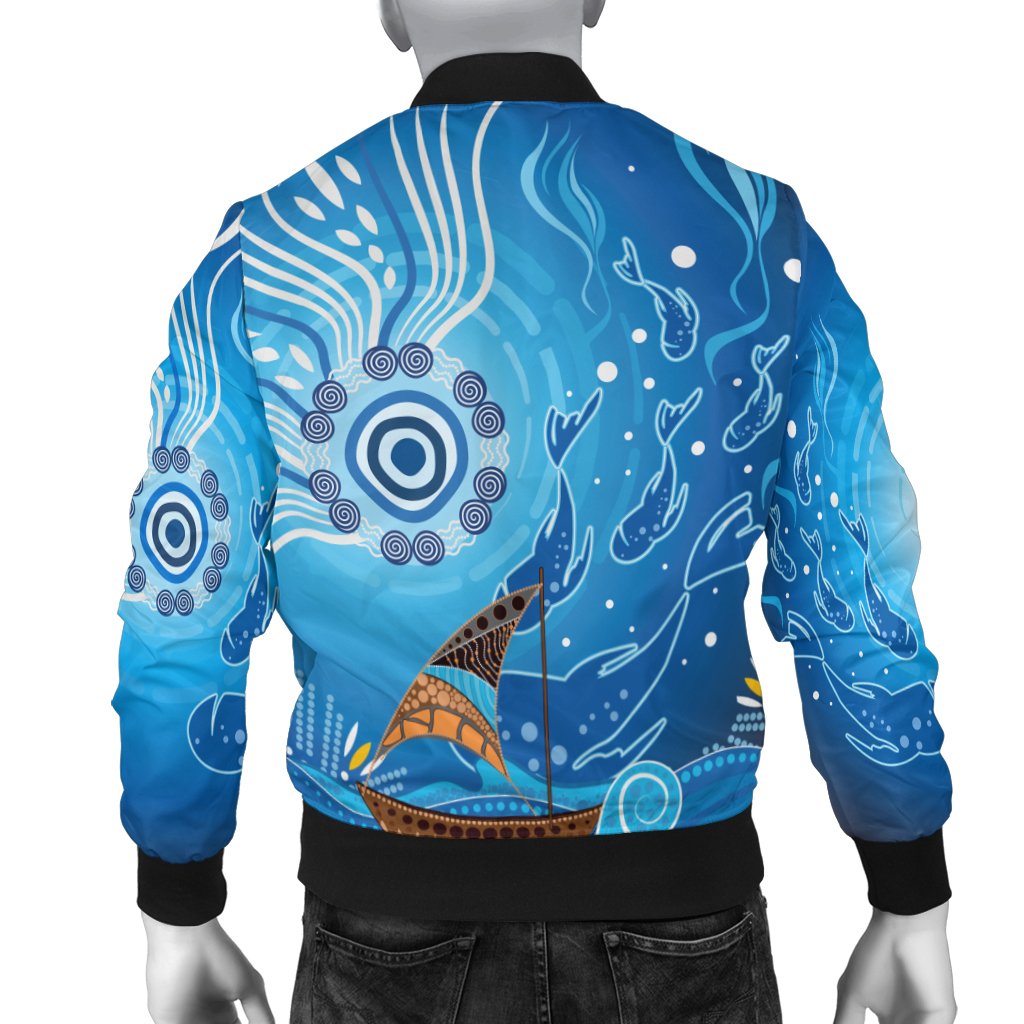 bomber-jacket-aboriginal-view-sea-with-fish-and-boat