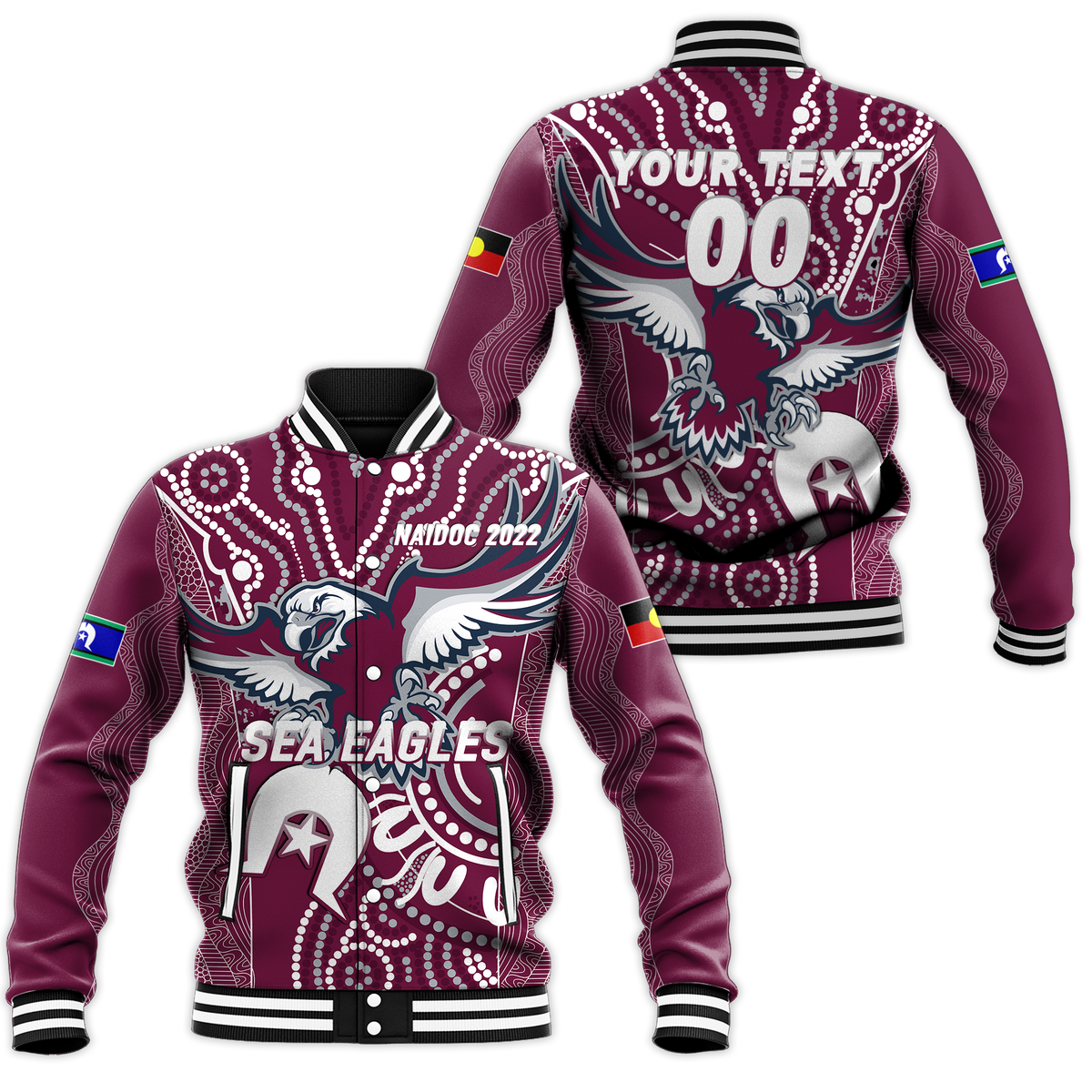 custom-personalised-sea-eagles-rugby-naidoc-2022-aboriginal-baseball-jacket