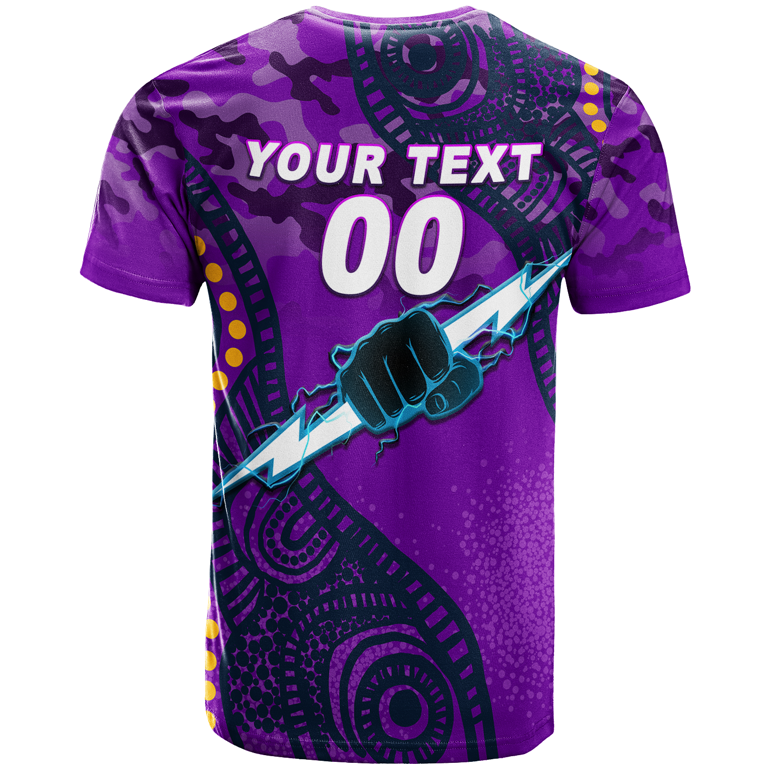 (Custom Personalised) Storm Rugby ANZAC Day Camouflage Indigenous Art T-Shirt - LT12