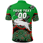 (Custom Personalised) Rabbitohs Rugby Aboriginal Art Polo Shirt - LT12
