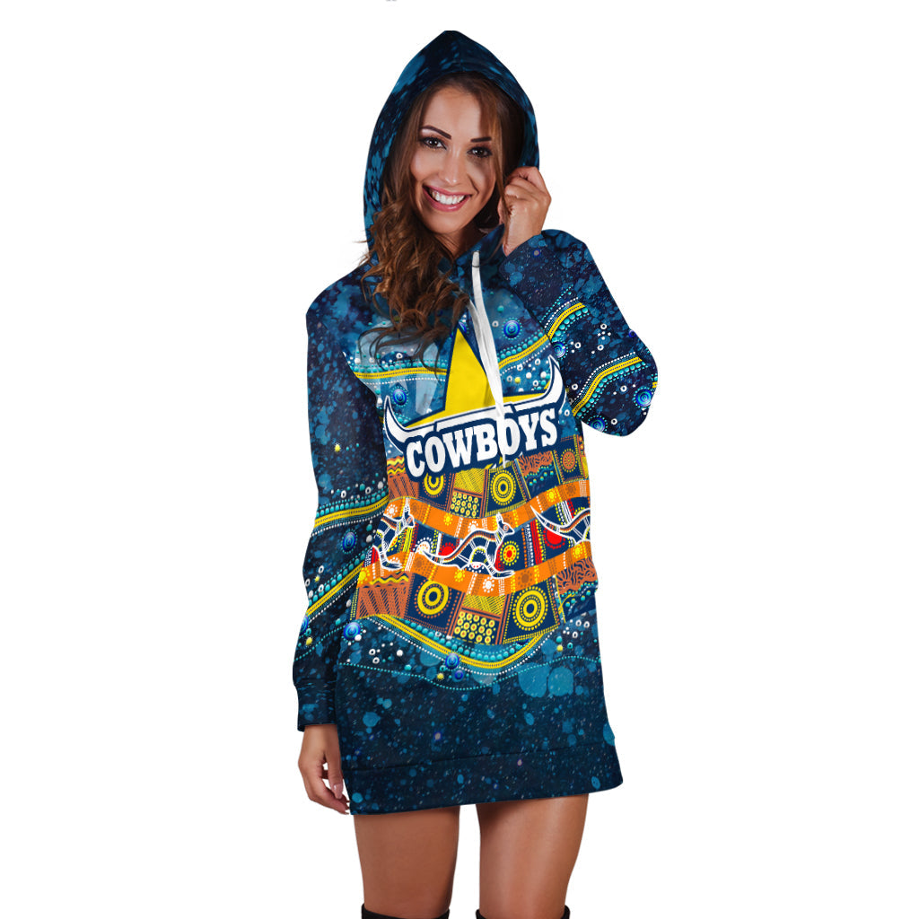naidoc-week-cowboys-hoodie-dress-aboriginal-dot-painting