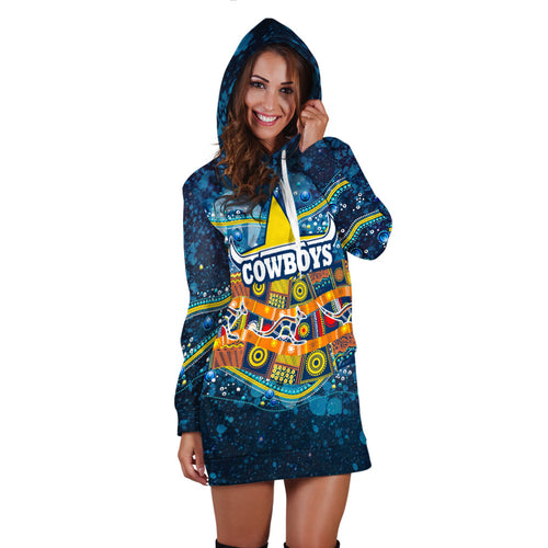 naidoc-week-cowboys-hoodie-dress-aboriginal-dot-painting