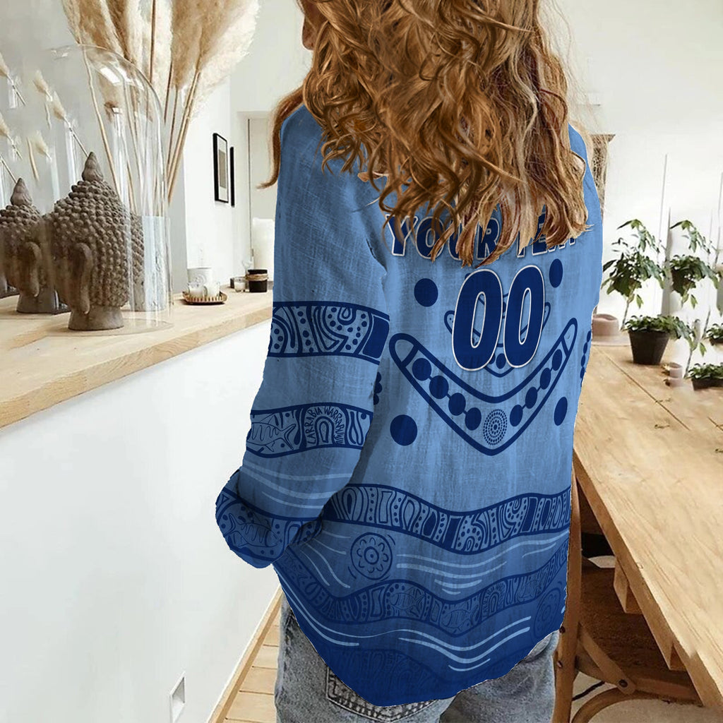 New South Wales Blues Aboriginal  Indigenous Women Off Shoulder Sweater - LT12