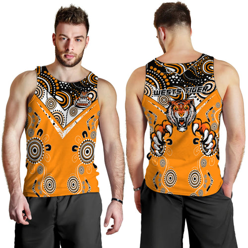 Wests Tiger Rugby Aboriginal Pattern Men Tank Top - LT2