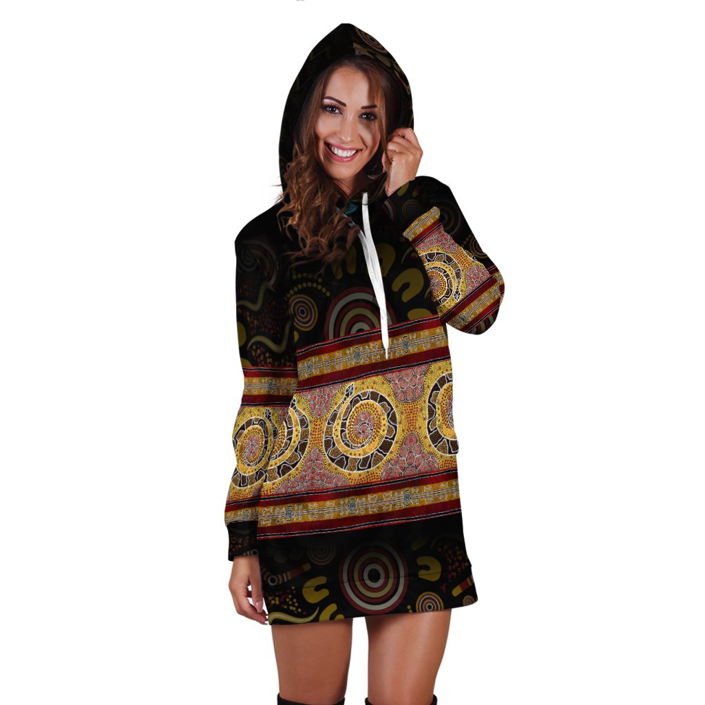 Hoodie Dress -  Snake Dot Panting Art - Vibe Hoodie