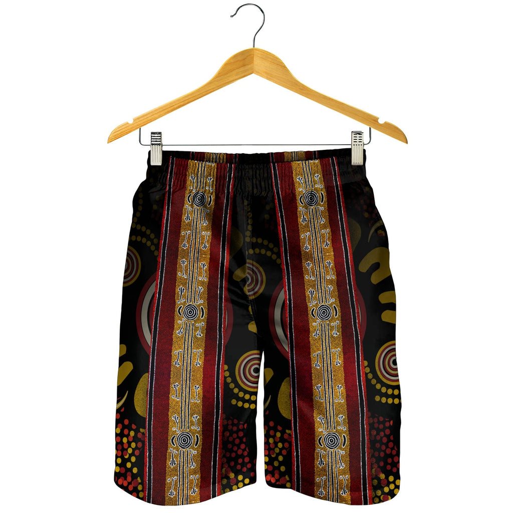 men-short-aboriginal-dot-panting-art-stripe-lines