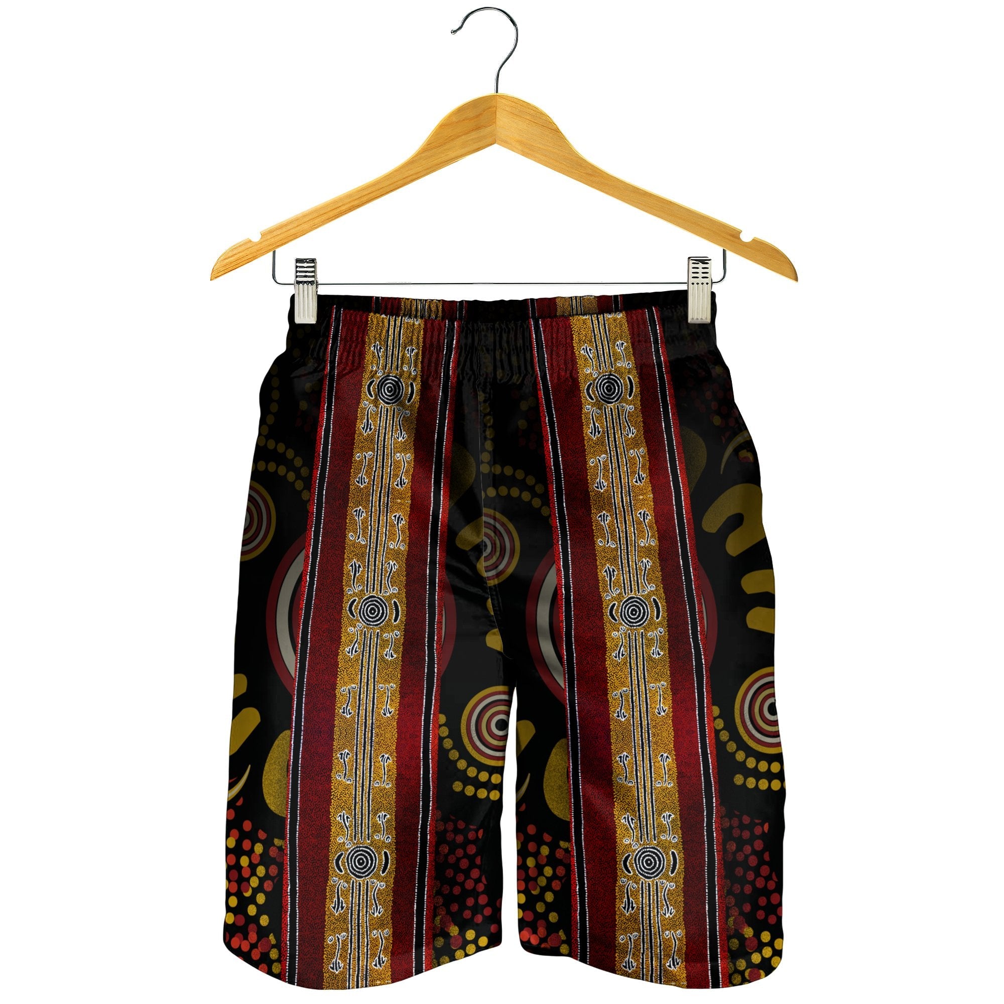 men-short-aboriginal-dot-panting-art-stripe-lines