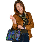 Shoulder Handbag - Aboriginal Dot Unique Style Blue - Vibe Hoodie
