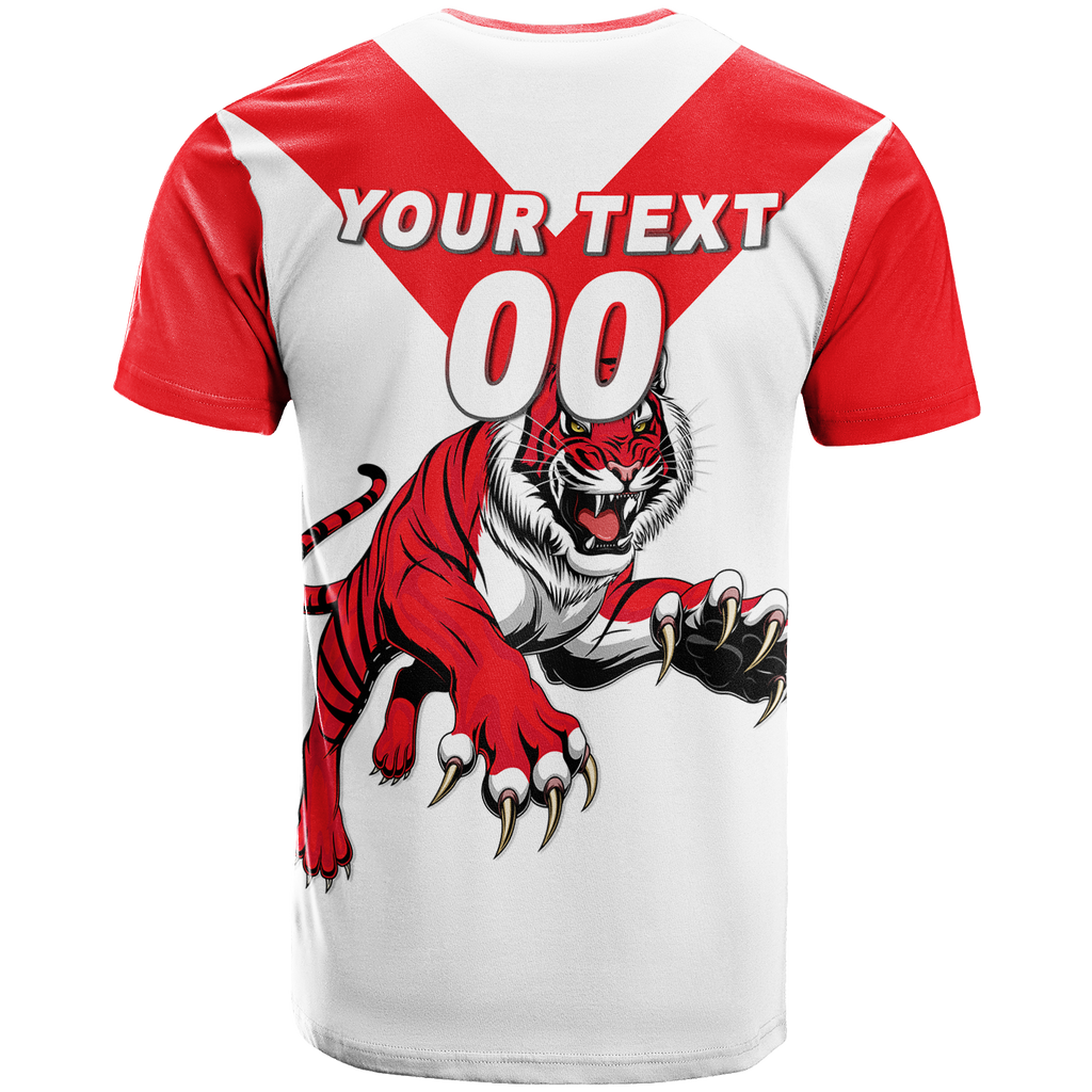 (Custom Personalised) Tigers South Bunbury Football 2022 T-Shirt - LT12