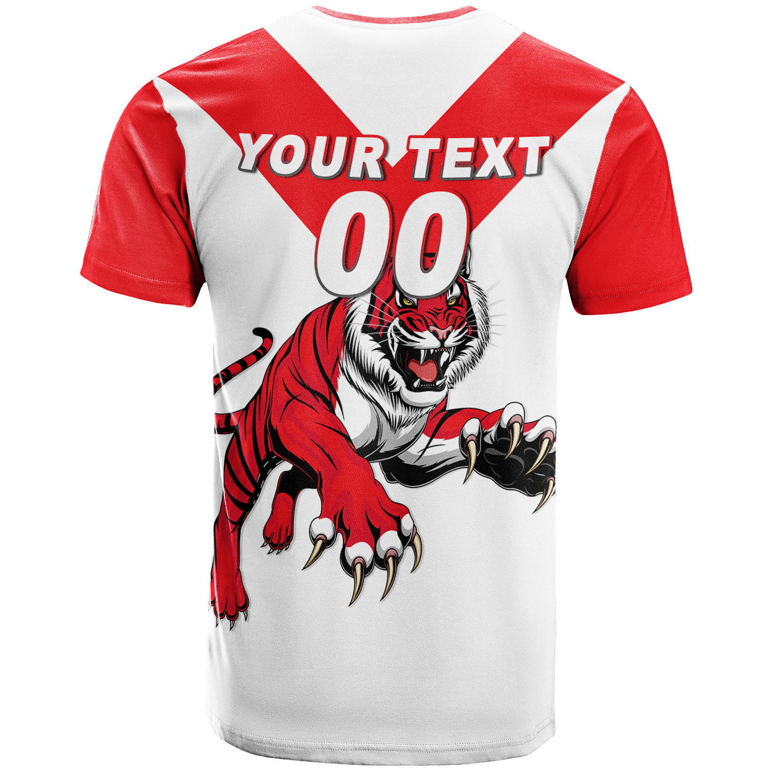 (Custom Personalised) Tigers South Bunbury Football 2022 T-Shirt - LT12