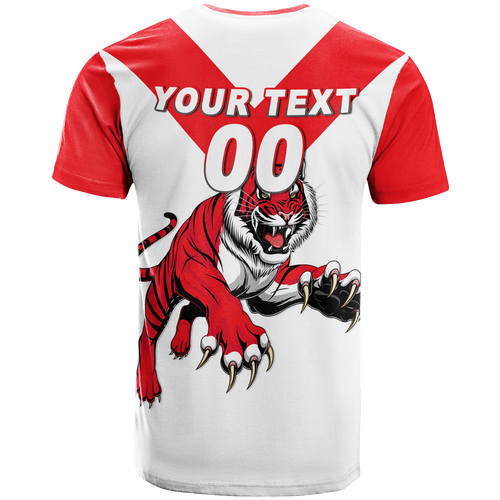 (Custom Personalised) Tigers South Bunbury Football 2022 T-Shirt - LT12