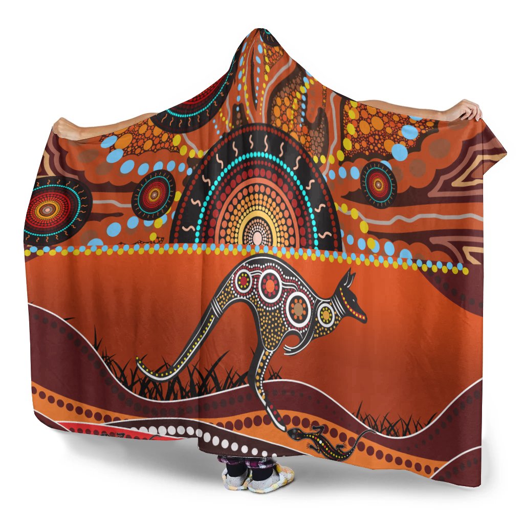 aboriginal-hooded-blanket-kangaroo-with-dot-painting