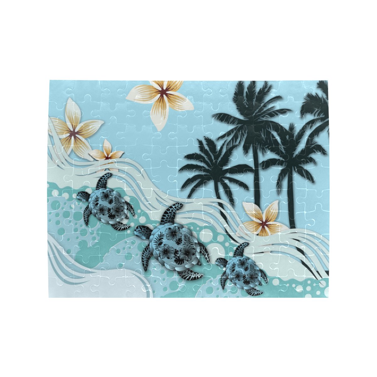 new-zealand-jigsaw-puzzle-blue-turtle-hibiscus