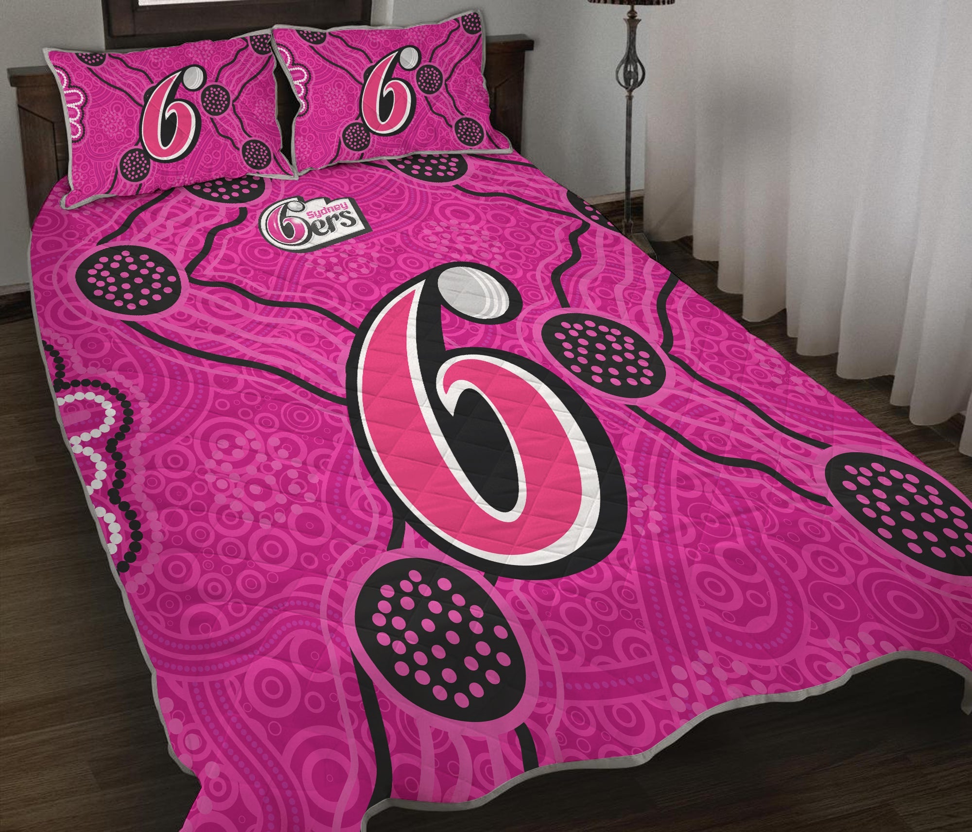 sydney-sixers-quilt-bed-set-aboriginal-dot-painting