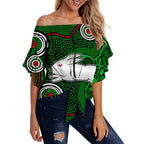 custom-personalised-rabbitohs-indigenous-off-shoulder-waist-wrap-top-simple-green