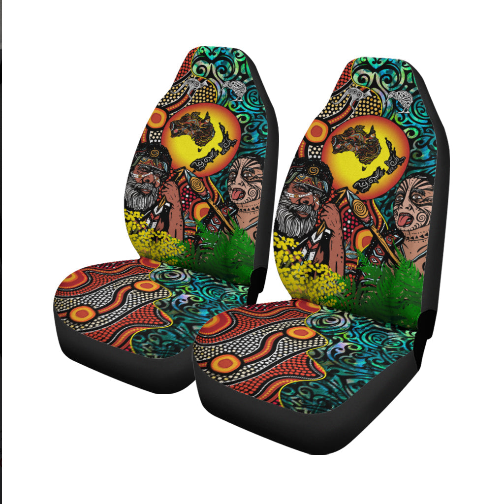 Australia Aboriginal Kangaroo Combine New Zealand Maori Kiwi Bird Car Seat Covers - LT2
