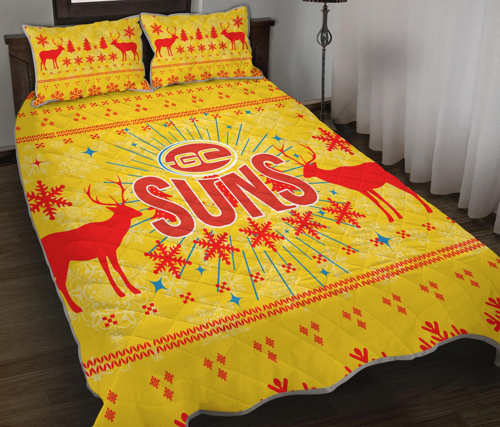 gold-coast-suns-quilt-bed-set-christmas-ugly-style
