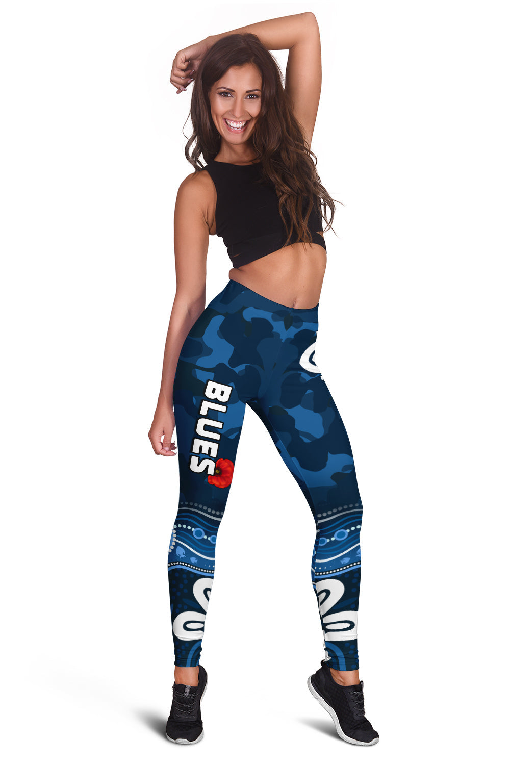 blues-anzac-2022-women-leggings-carlton-football-aboriginal-poppy