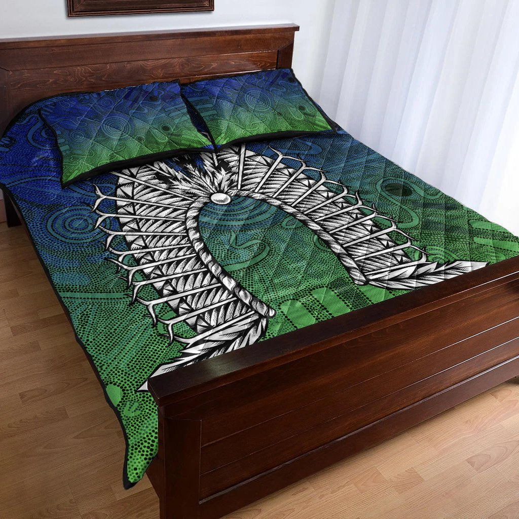 Torres Strait Islander Quilt Bed Set - Dhari Mask - Vibe Hoodie
