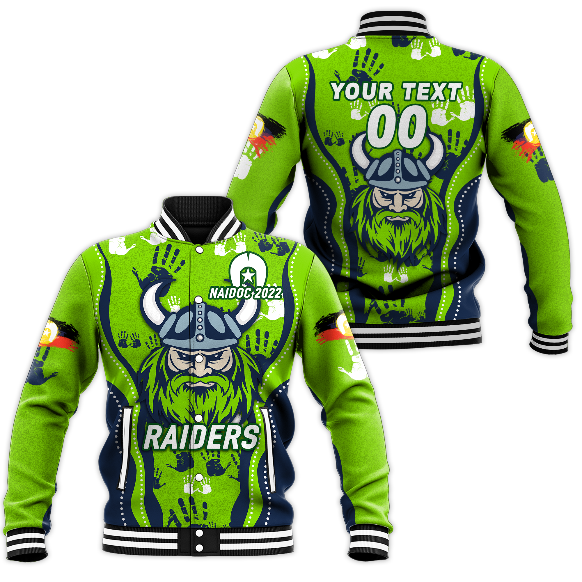 custom-personalised-canberra-raiders-rugby-naidoc-2022-aboriginal-baseball-jacket
