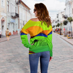 Off Shoulder Sweater - National Color of Australia - Vibe Hoodie