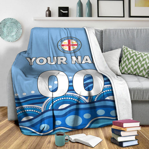 custom-personalised-melbourne-blanket-indigenous-dot-painting-art