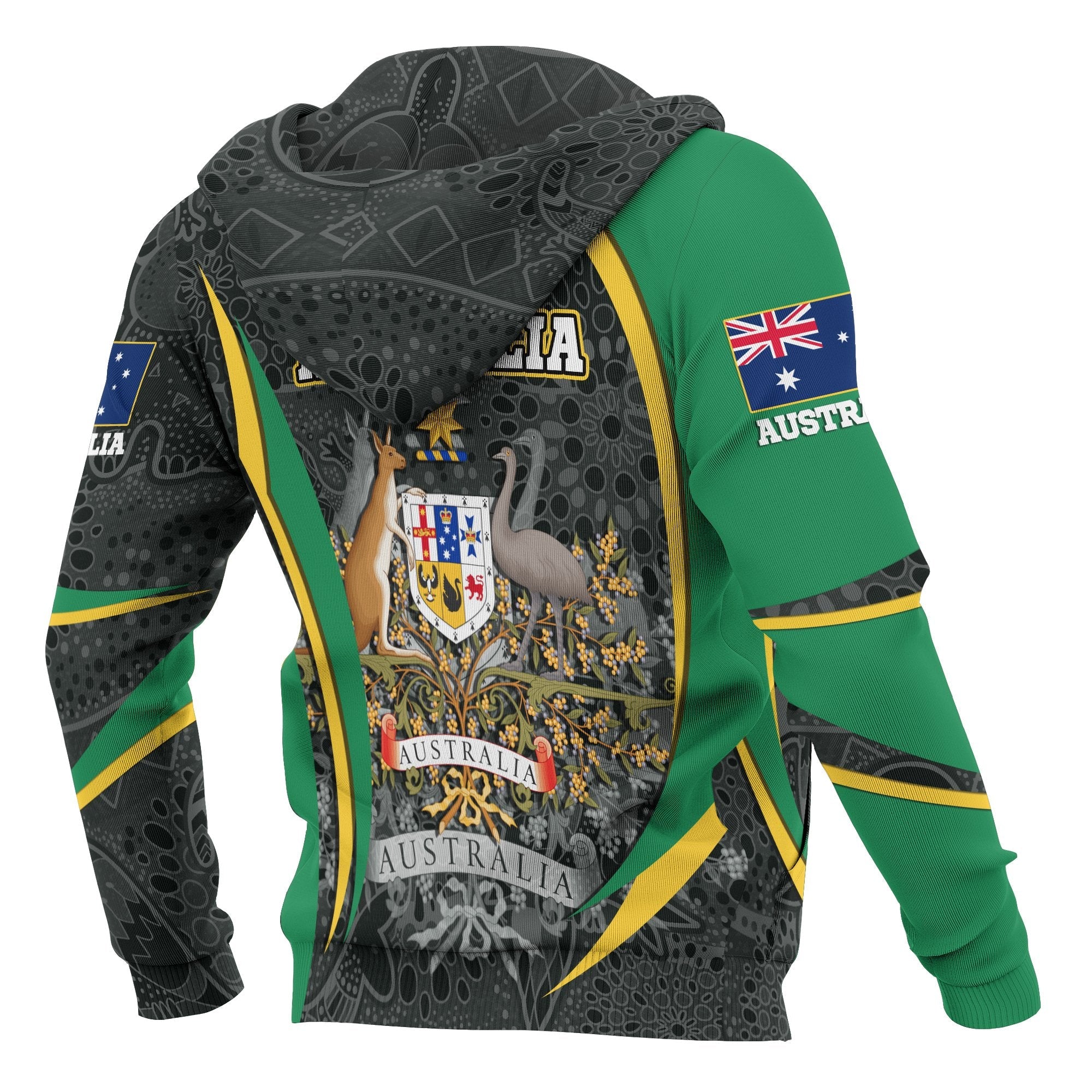 aboriginal-hoodie-australian-coat-of-arms-aussie-spirit-green
