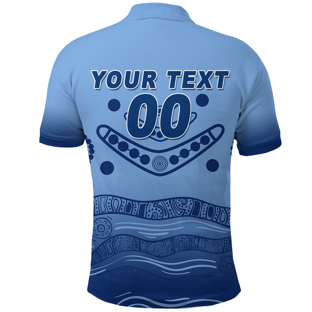 (Custom Personalised) NSW New South Wales Blues Aboriginal Indigenous Polo Shirt - LT12