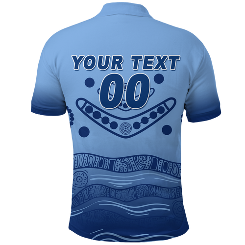 (Custom Personalised) NSW New South Wales Blues Aboriginal Indigenous Polo Shirt - LT12