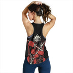 Anzac Women's Racerback Tank - Anzac with Remembrance Poppy Flower - Vibe Hoodie