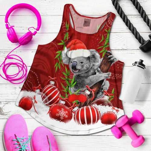 australia-koala-aboriginal-women-racerback-tank-merry-christmas