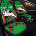 Rabbitohs Rugby Aboriginal Art Car Seat Covers - LT12