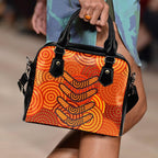 Aboriginal Shoulder Handbag - Aboriginal Boomerangs And Dot Circle - Vibe Hoodie