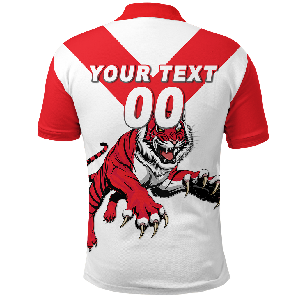 (Custom Personalised) Tigers South Bunbury Football 2022 Polo Shirt - LT12
