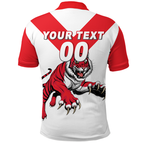(Custom Personalised) Tigers South Bunbury Football 2022 Polo Shirt - LT12