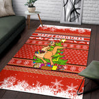 Australia Christmas Kangaroo Aboriginal Pattern Area Rug - LT2
