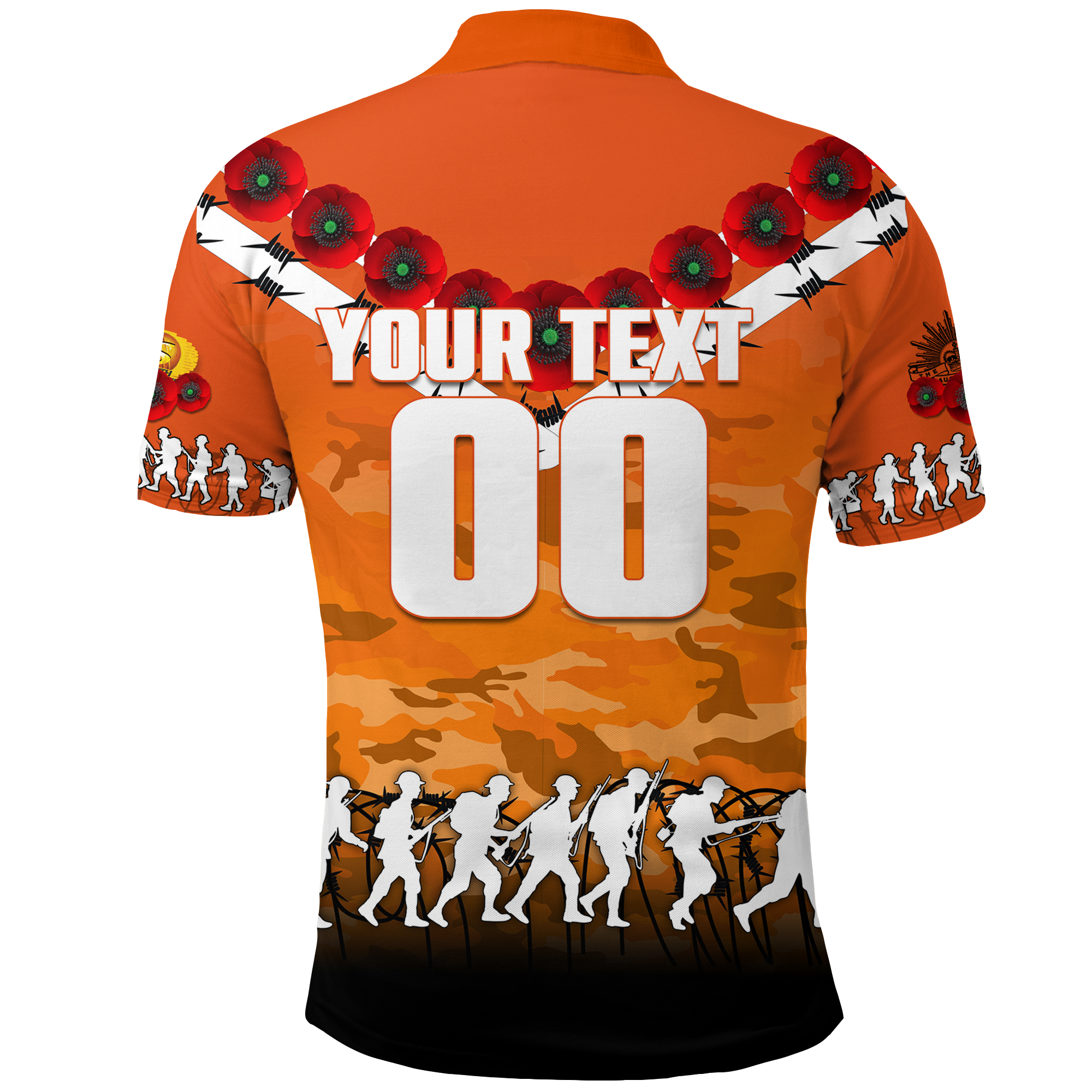 custom-personalised-perth-scorchers-anzac-2022-polo-shirt-camouflage-with-poppy