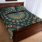quilt-bed-set-aboriginal-green-dot-painting-with-earth