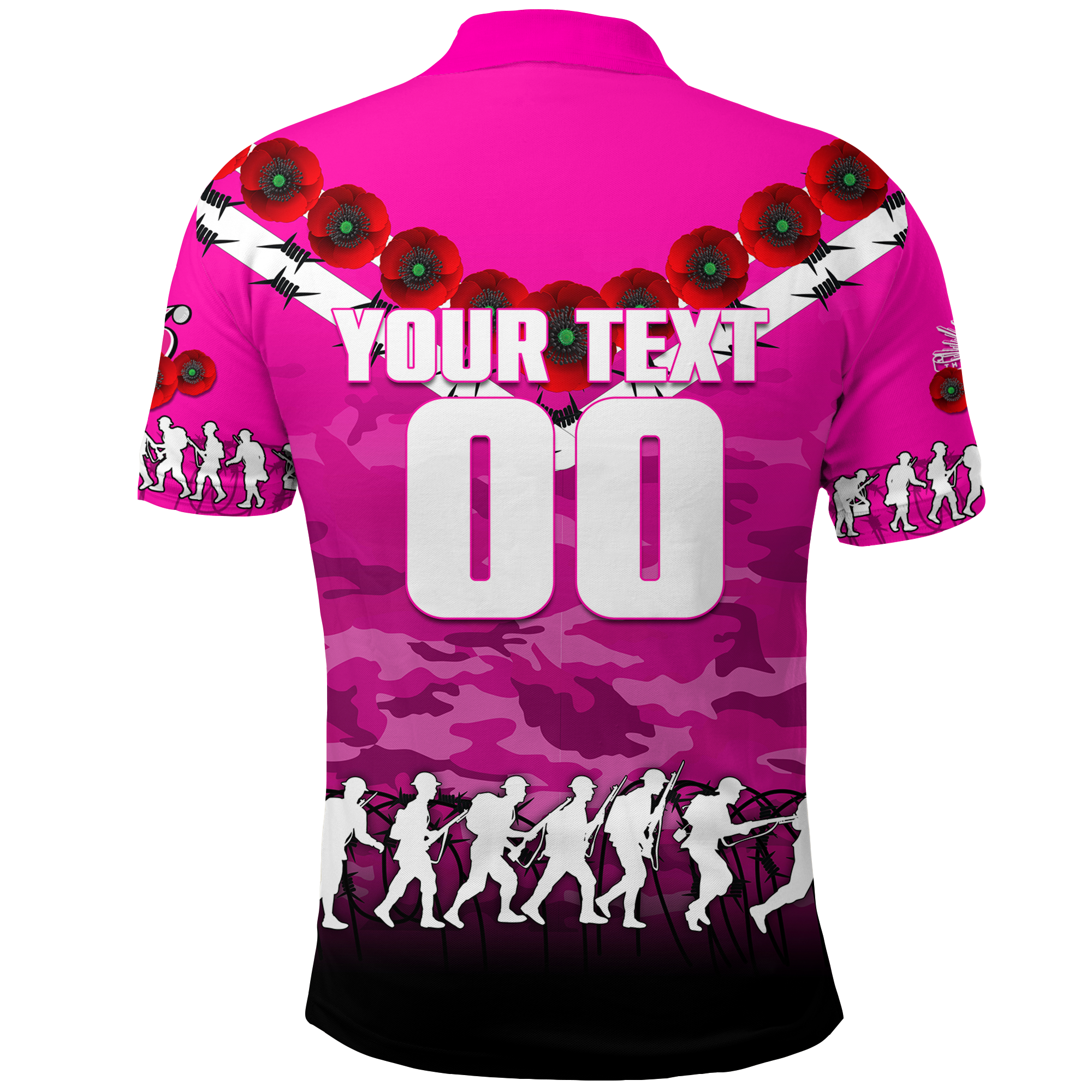 custom-personalised-sydney-sixers-anzac-2022-polo-shirt-camouflage-with-poppy