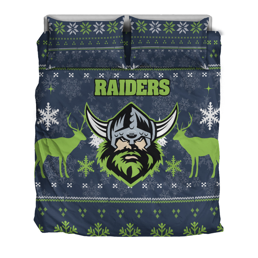 canberra-raiders-bedding-set-christmas-ugly-style