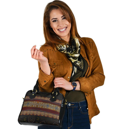 Shoulder Handbag -  Aboriginal Dot Panting Art Horizontal Lines - Vibe Hoodie