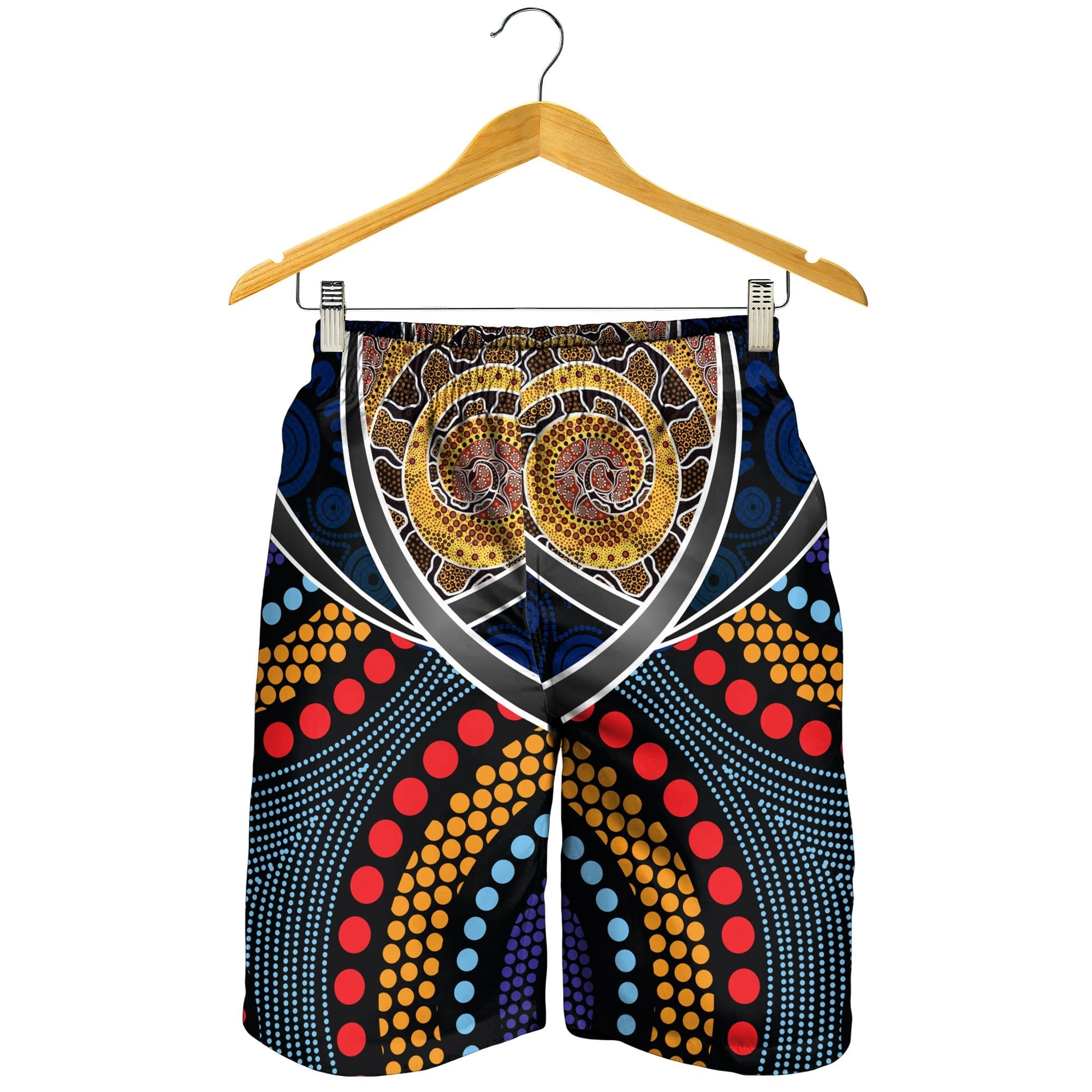 men-short-aboriginal-dot-panting-art-with-snake