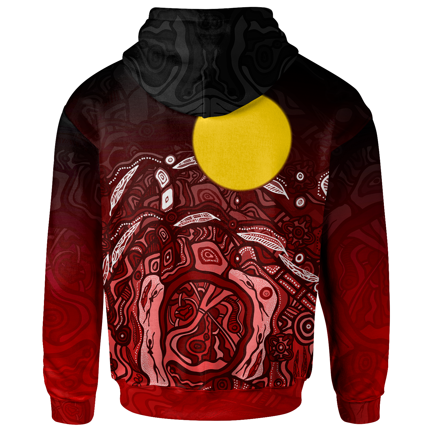 kids-custom-text-aboriginal-zip-up-hoodie-red-landscape
