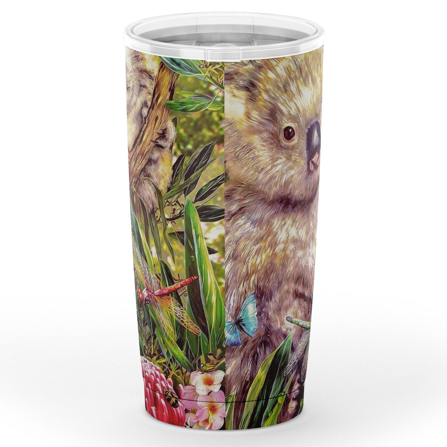 koala-insulated-tumbler-3d-koala-with-waratah-flower-tumbler