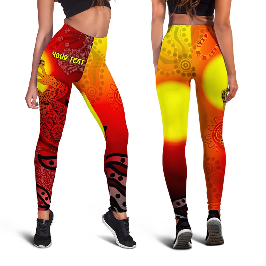 customaboriginal-legging-indigenous-frog-red