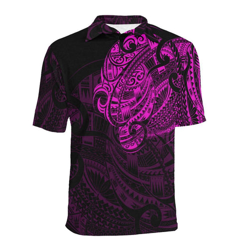 maori-tattoo-style-black-and-pink-polo-t-shirt